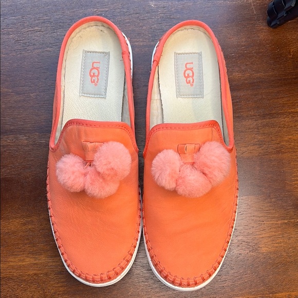 UGG Pink Slip-ons with Decorative Pom-Pons 8, Never worn - Picture 1 of 6